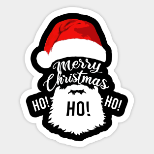 Merry Christmas Ho Ho Ho Santa Claus Beard Sticker